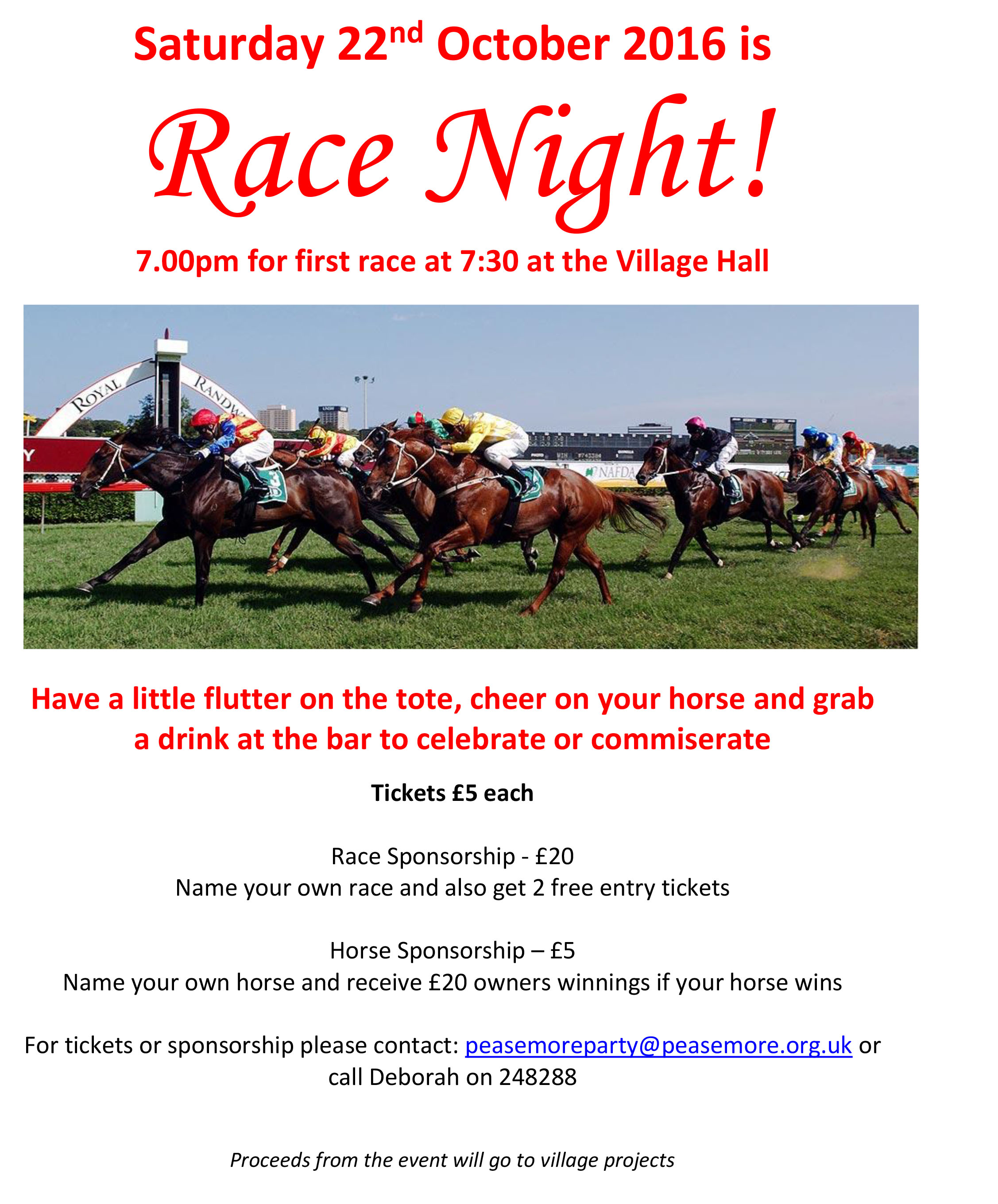Race Night Flyer 2016